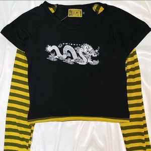 🖤SOLD🖤O-mighty dragon long sleeve striped top